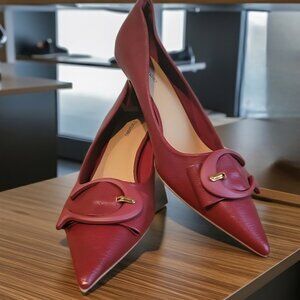 Brick Red C. Paravano STUNNING Pointy Toe Pumps